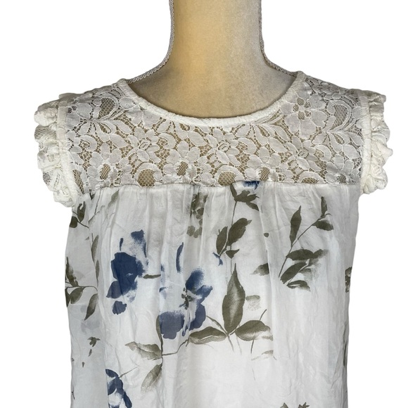 Bellambra 100% silk floral lace sleeveless lined blouse made in Italy Size L NWT - Picture 2 of 12